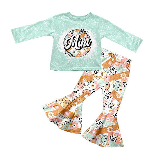 Mini smile floral top pants kids girls clothing