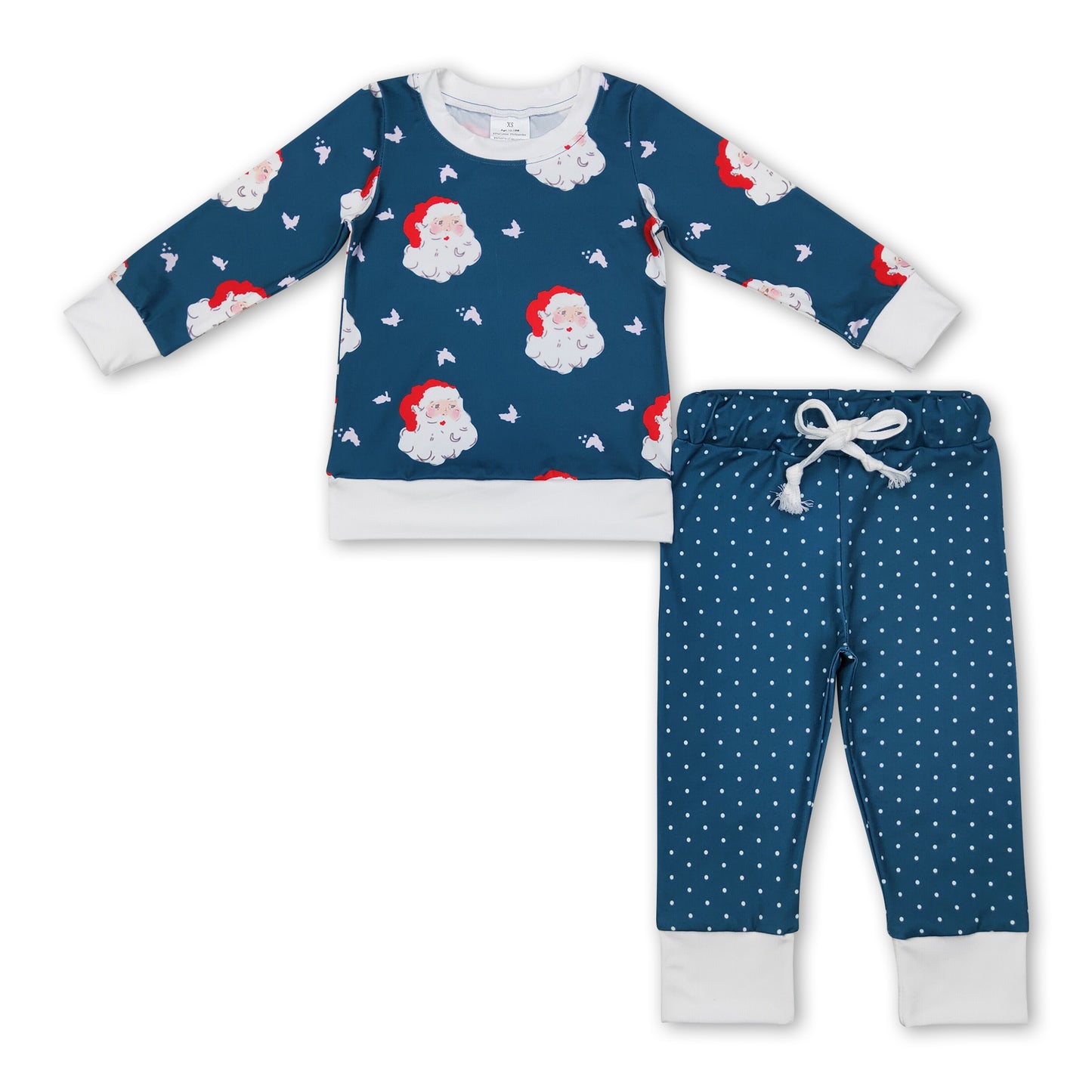 Santa polka dots pants girls Christmas outfits