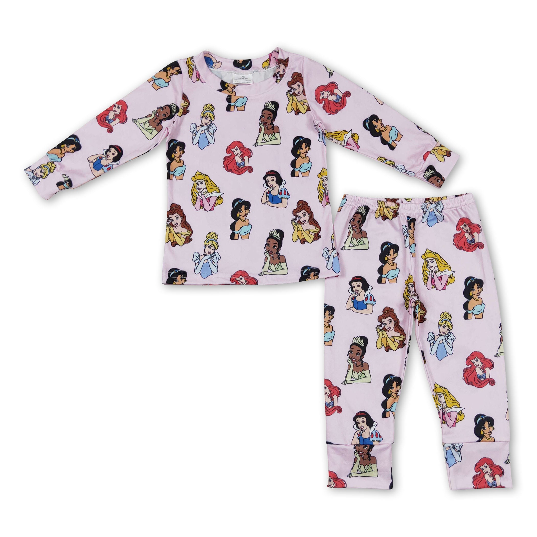 Pink Princess Pyjamas Long sleeves pink princess baby girls pajamas – Western Kids Clothes