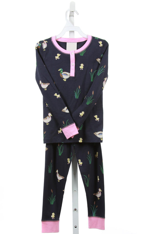 Long sleeves pink duck kids girls pajamas