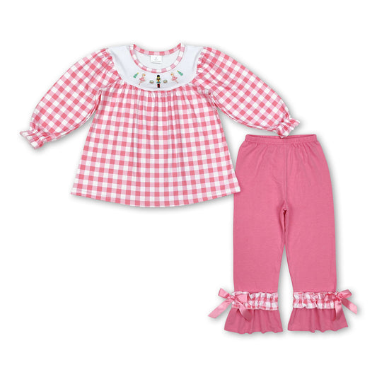 Pink plaid ballet tunic pants girls Christmas outfits