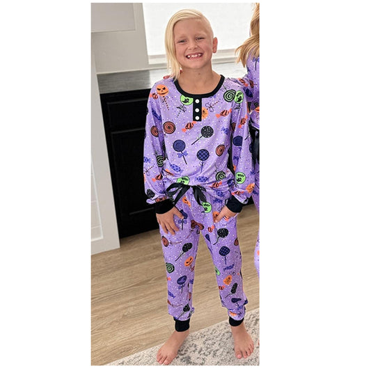 Purple lollipop candy baby kids Halloween pajamas