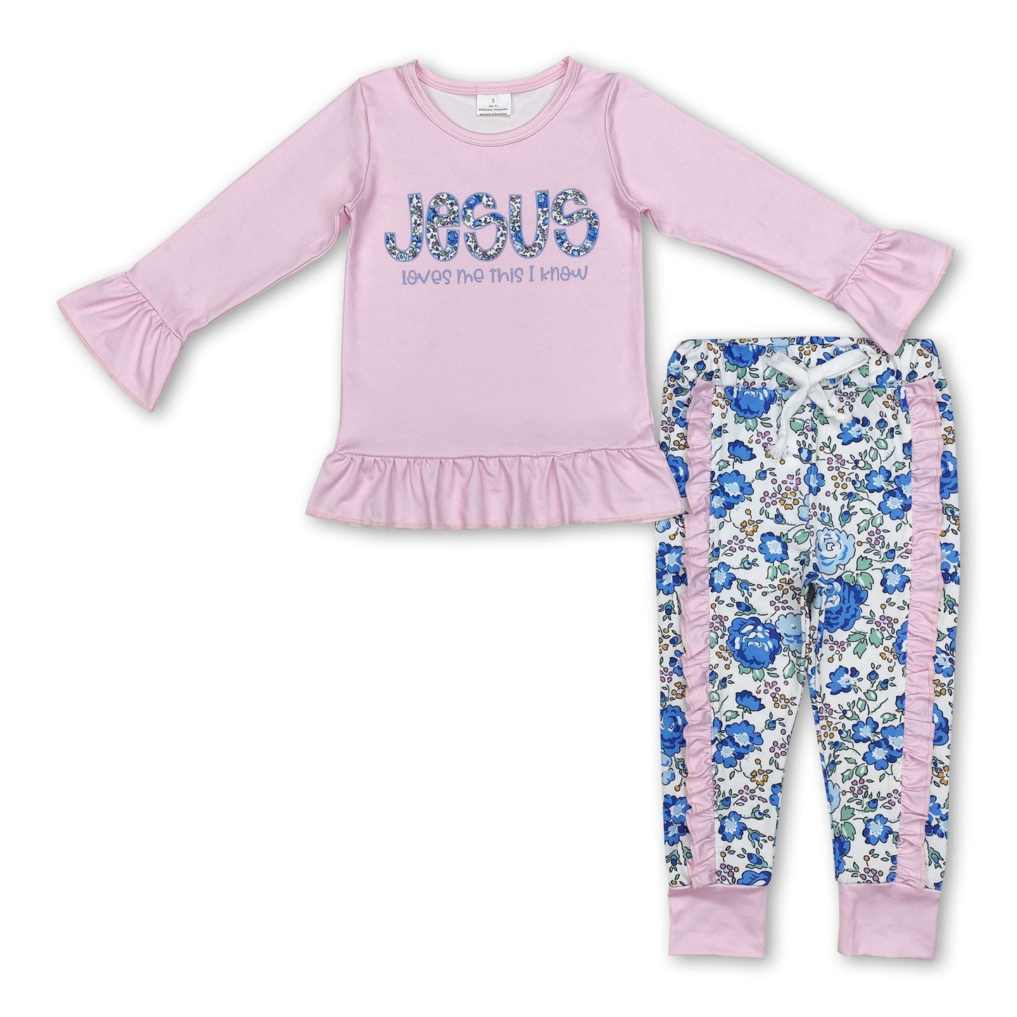 Jesus loves me this I know top floral pants girls clothes