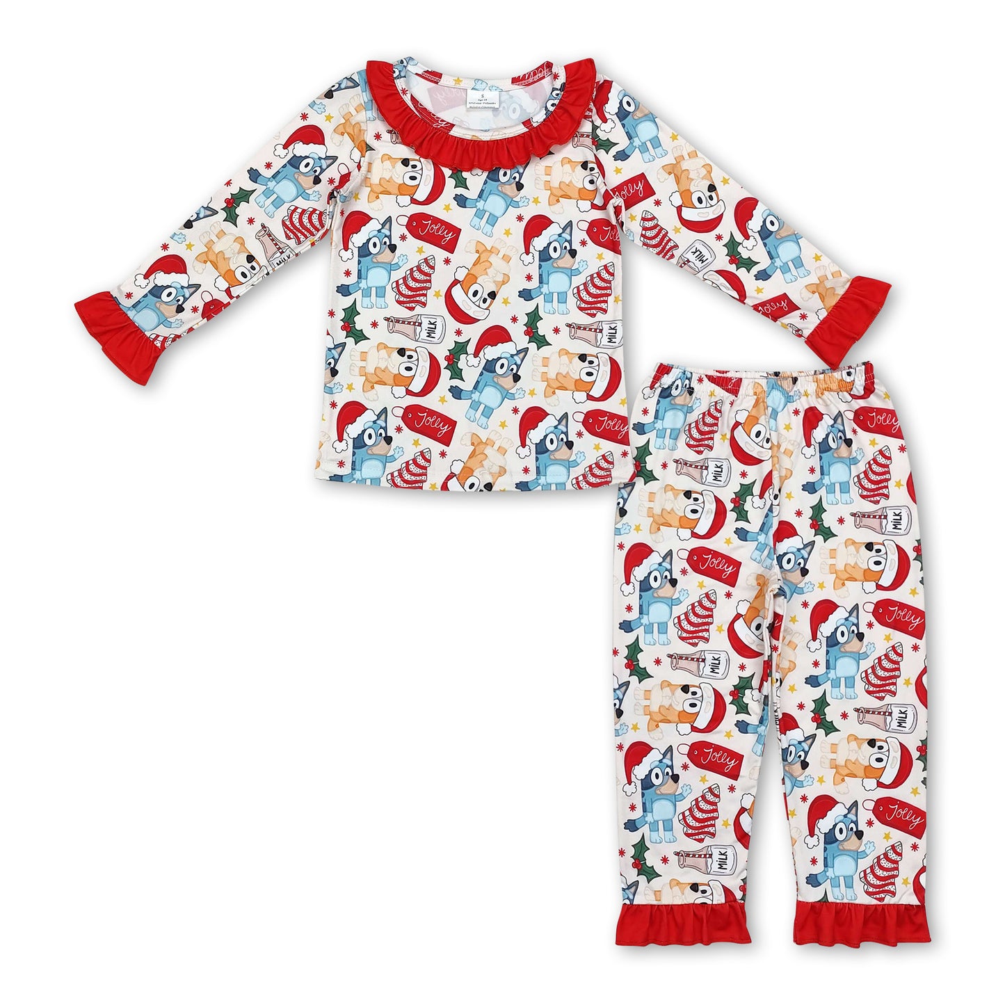 Christmas tree cake milk god kids girls pajamas