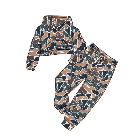 Tan camo pocket hoodie pants toddler kids outfits