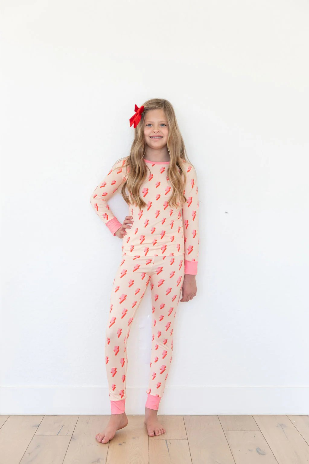 Pink thunder long sleeves kids girls pajamas