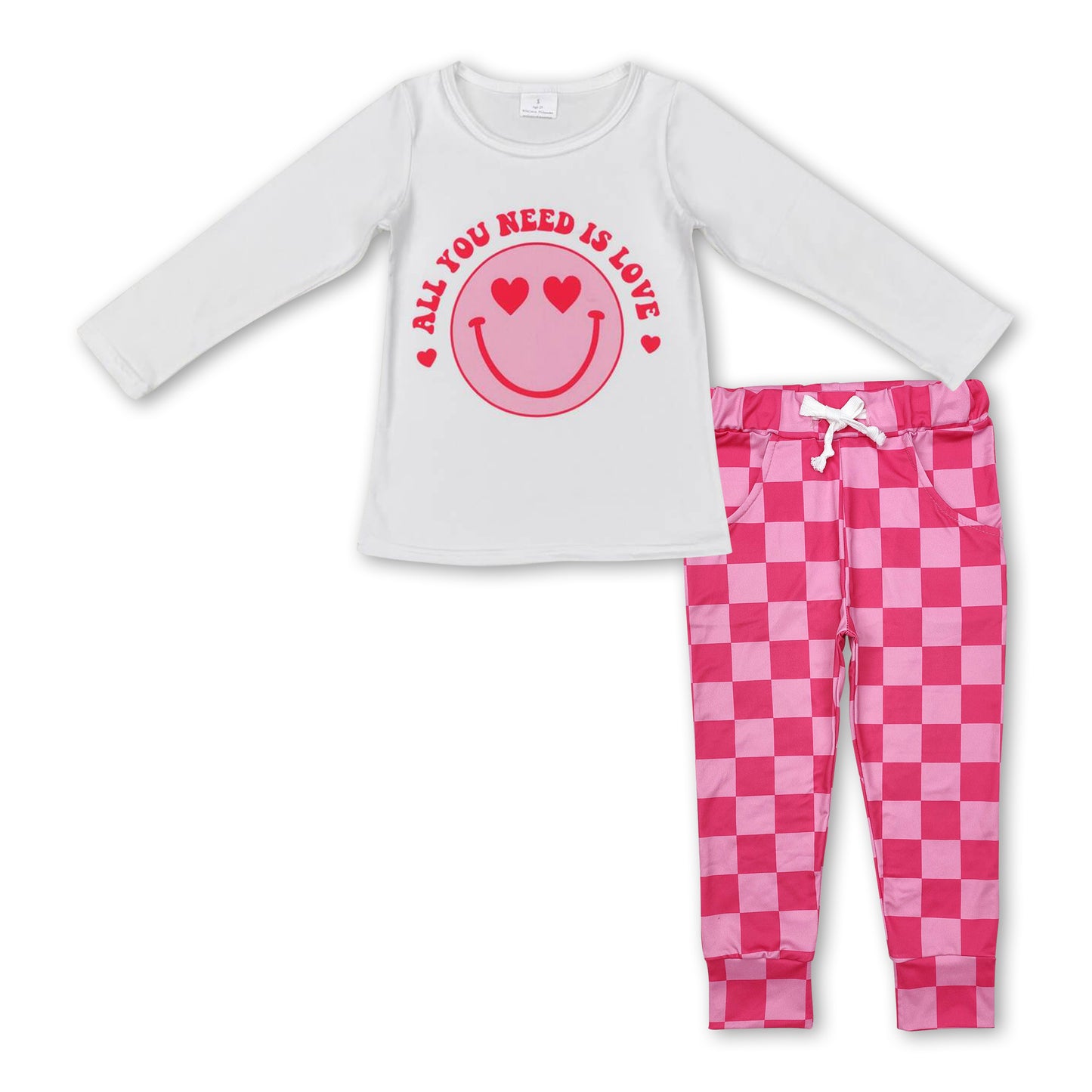 All you need is love heart smile girls Valentine's outfits