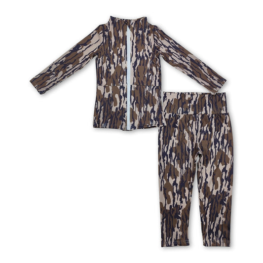 Camo top leggings girls yoga clothes