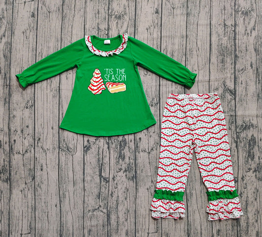 'Tis the season Christmas tree cake tunic pants girls clothes