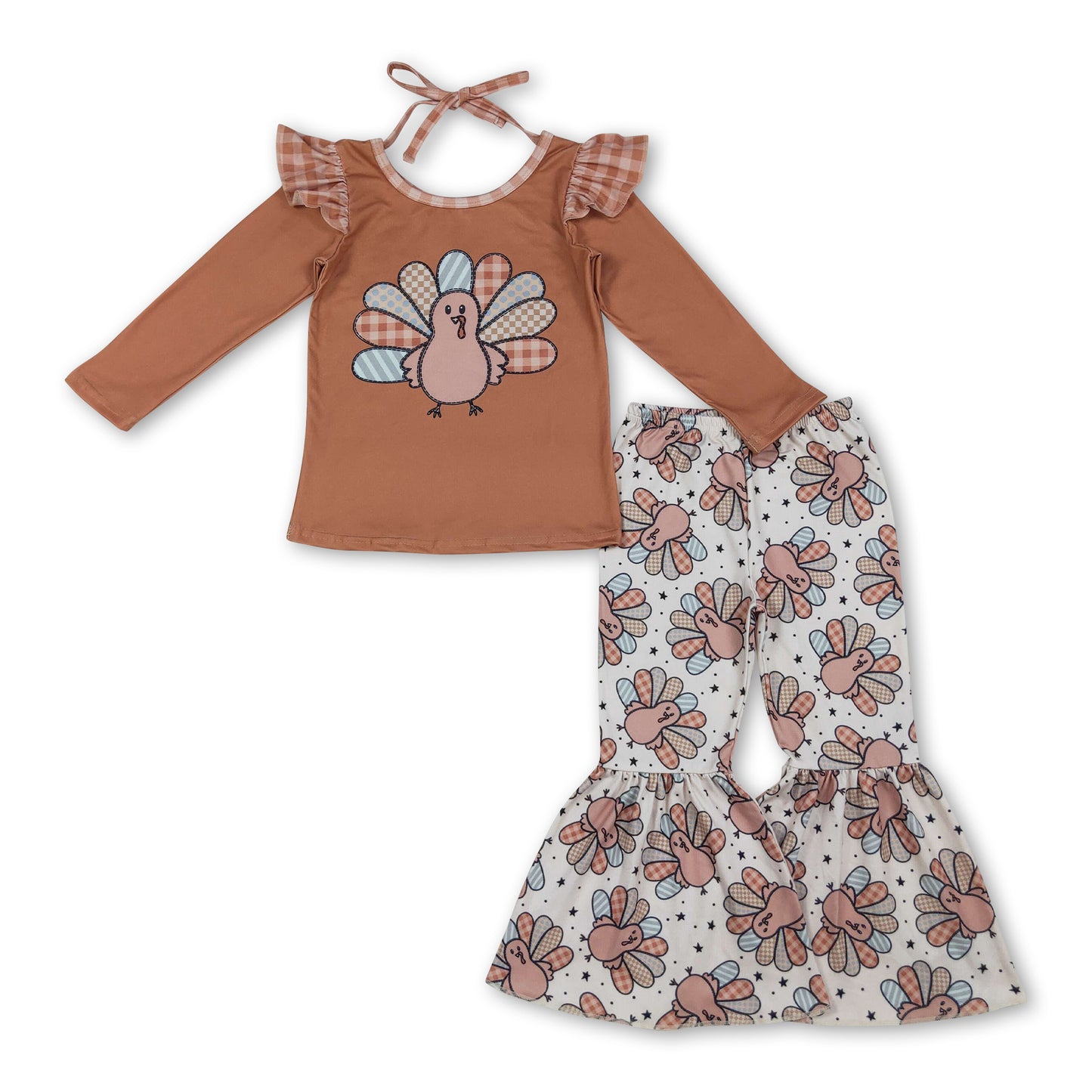 Turkey top bell bottom pants girls Thanksgiving clothes