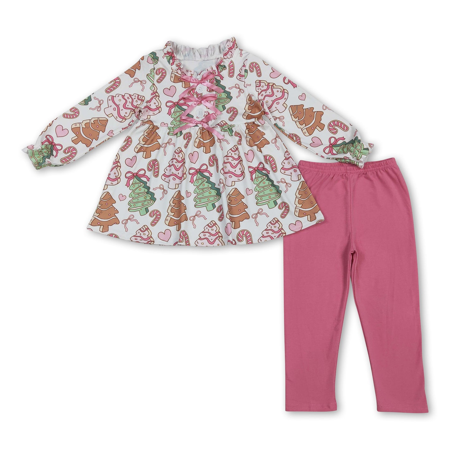 Christmas tree cake candy cane tunic leggings girls clothes