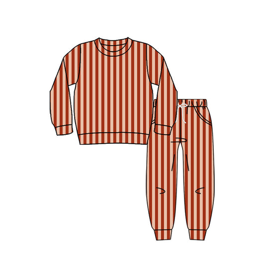 Long sleeves stripe top pants baby kids pajamas