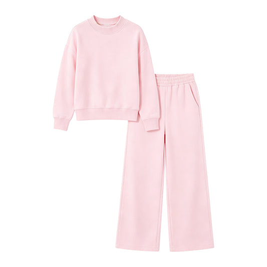 Long sleeves pink cotton top pants adult women outfits