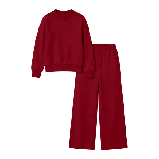 Long sleeves maroon cotton top pants adult women outfits