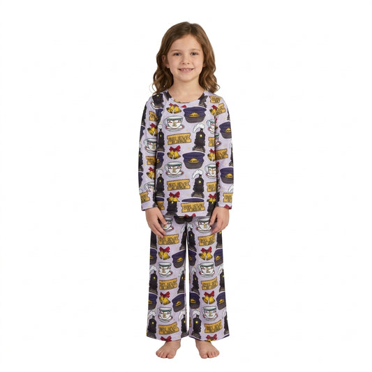Long sleeves ring train kids girls Christmas outfits