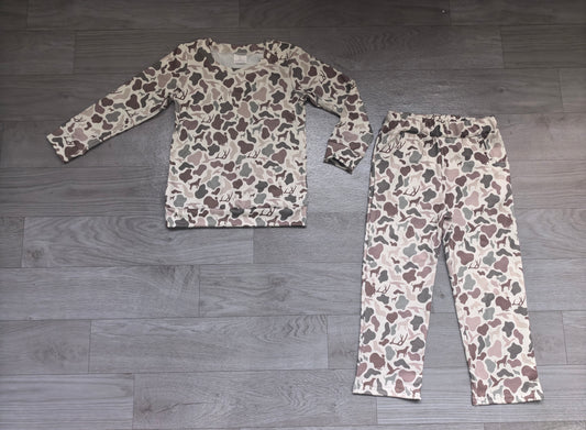 Long sleeves hunting camo top pockets pants kids outfits
