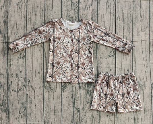 Long sleeves camo top shorts kids girls outfits