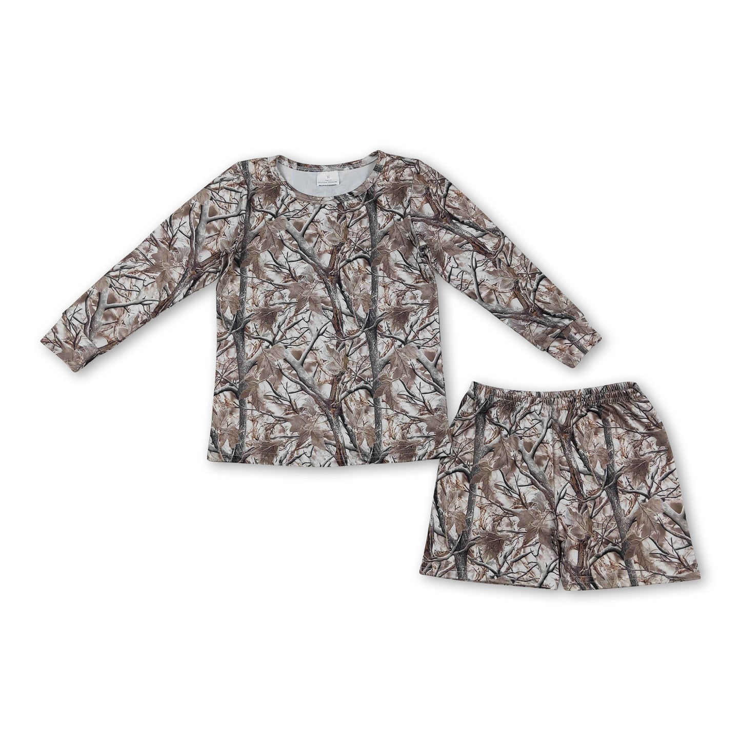 Long sleeves camo top shorts kids girls outfits