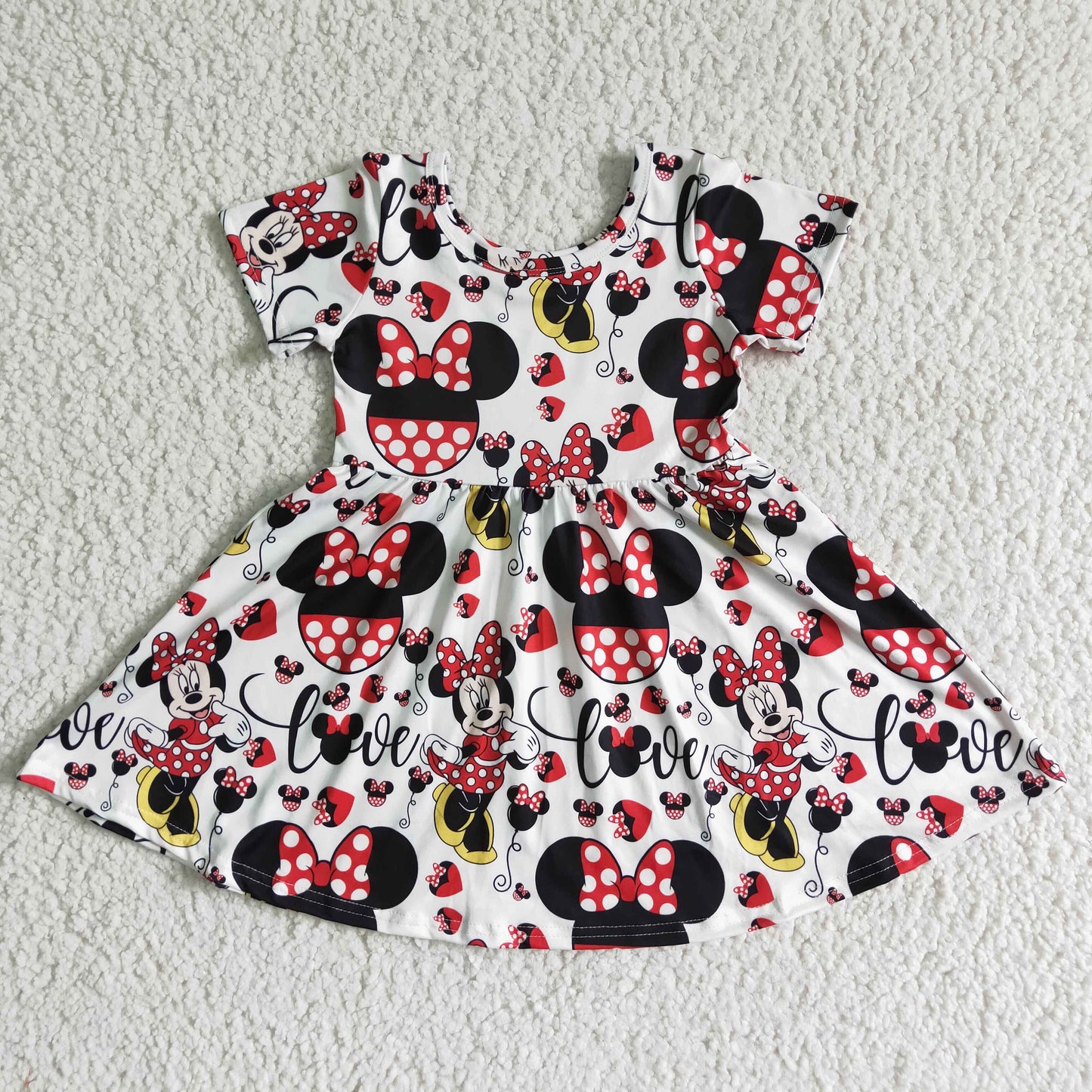 Love cute short sleeve mouse baby girls summer twirl dresses