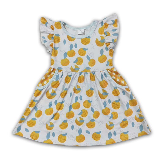 Peach pocket kids girls summer dresses