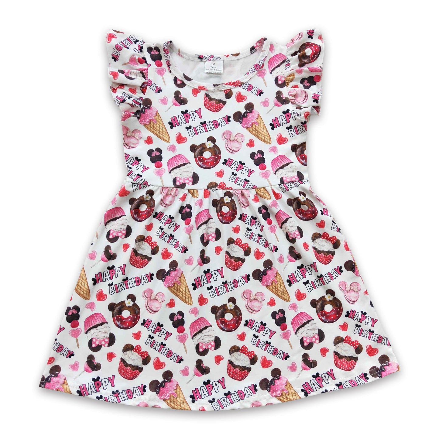 Flutter sleeves cake Happy birthday baby girls dresses