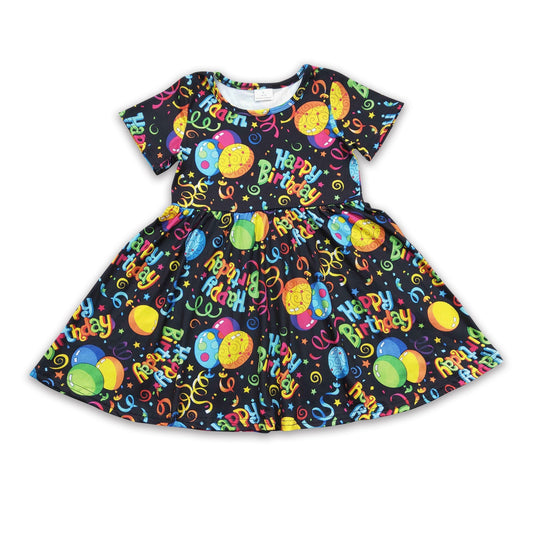 Happy birthday balloon baby girls dresses