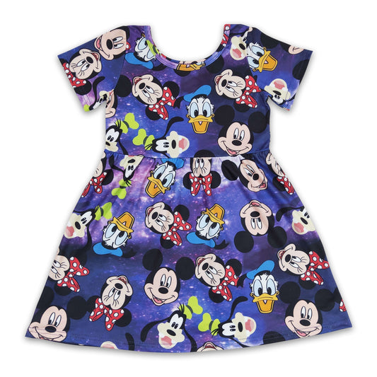 Short sleeves mouse cute kids girls dresses