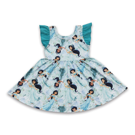 Flutter sleeves princess baby girls twirl dresses