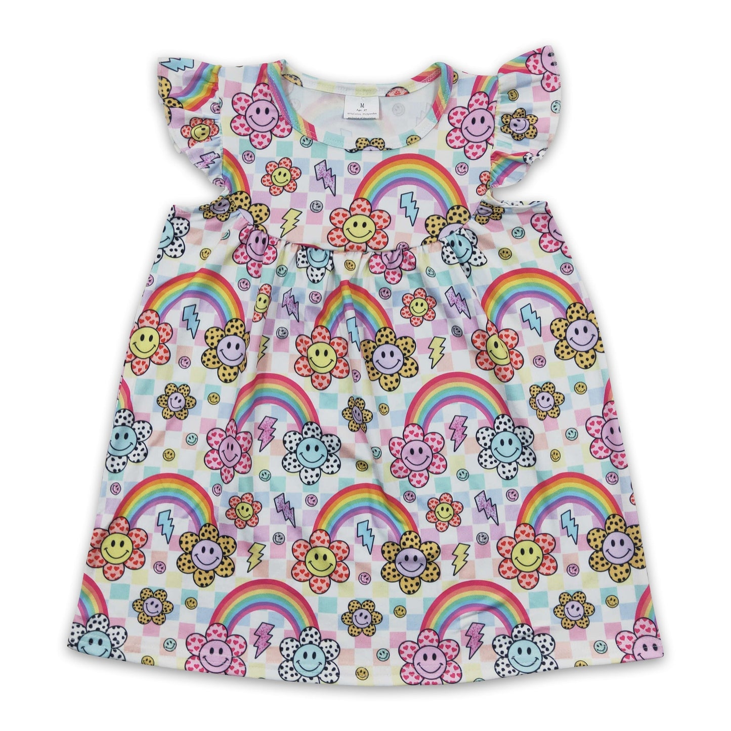 Rainbow sun flower baby girls boho dresses