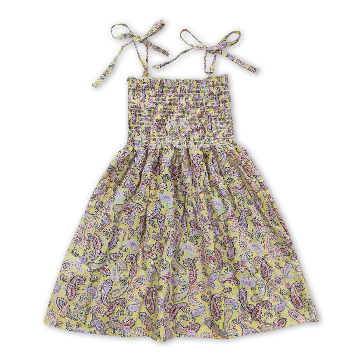 Suspenders elastic pink paisley baby girls summer dresses