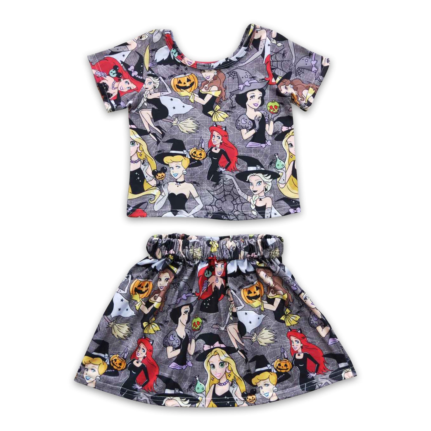 Princess witches top skirt girls Halloween outfits