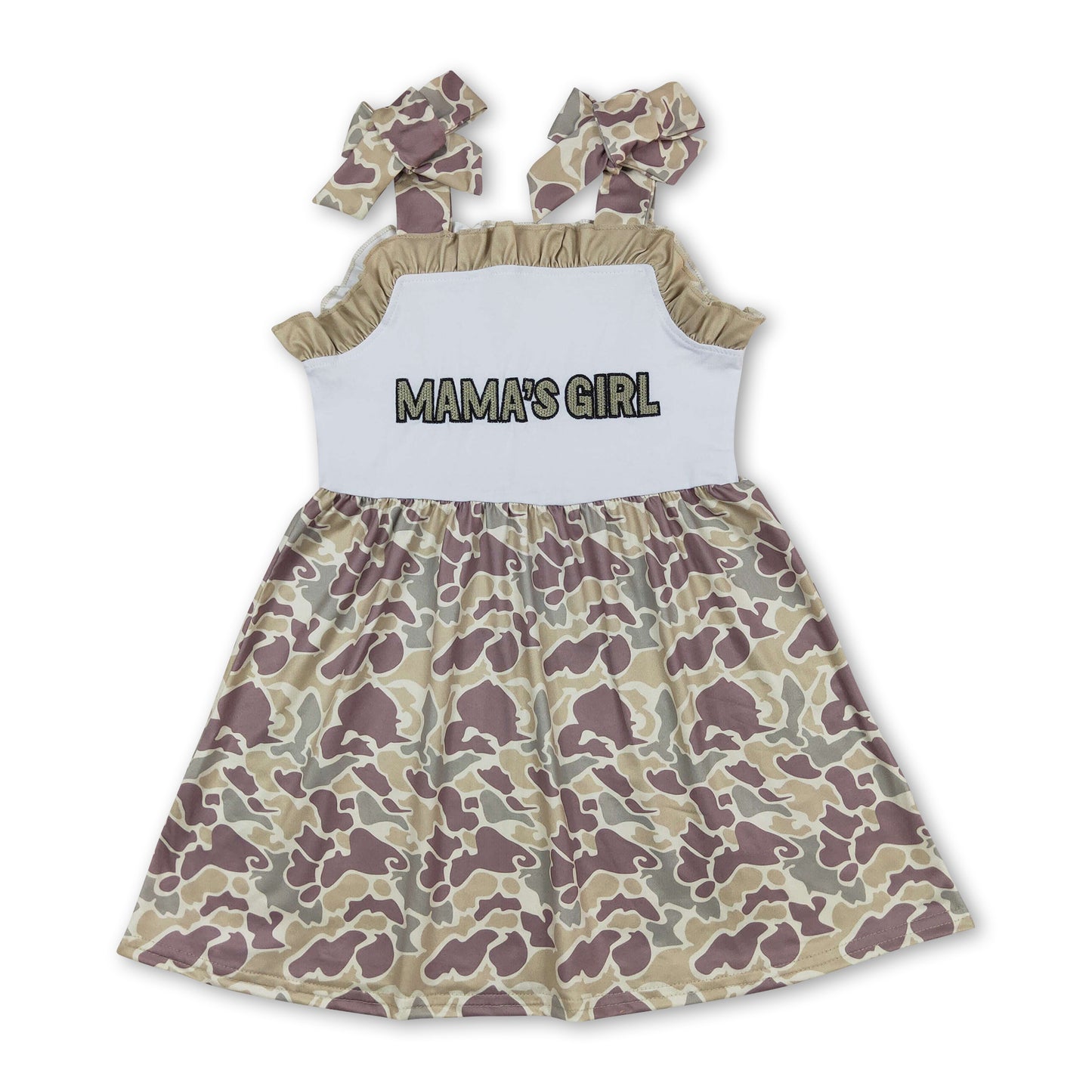 Camo suspender mama's girl kids summer dress