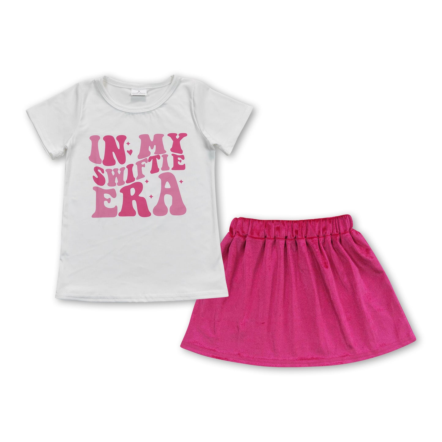 White top hot pink velvet skirt singer girls outfits