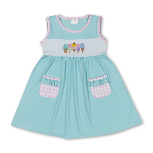 Sleeveless popsicle pockets baby girls summer dress