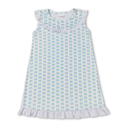 Sleeveless crab ruffle baby girls summer dresses