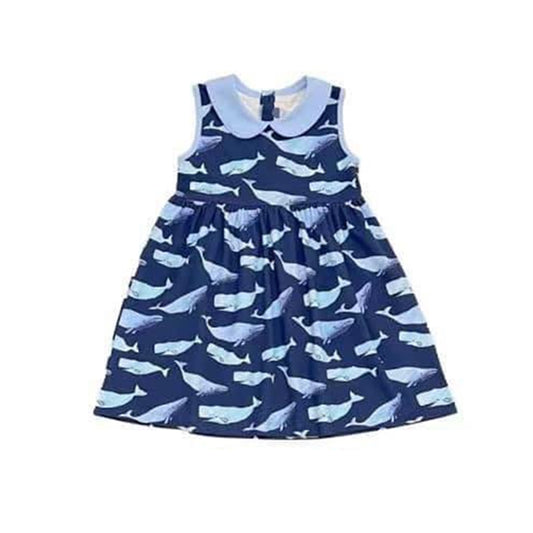 Sleeveless shark baby girls summer dresses