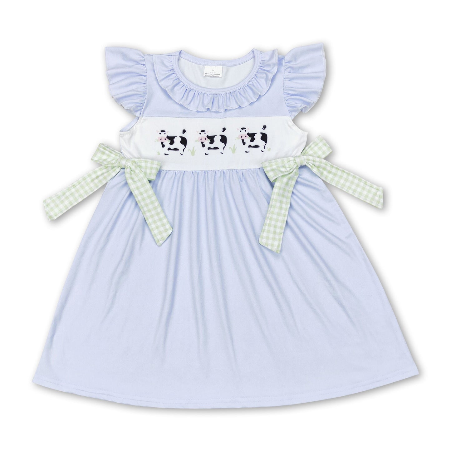 Flutter sleeves cows kids girls summer dress