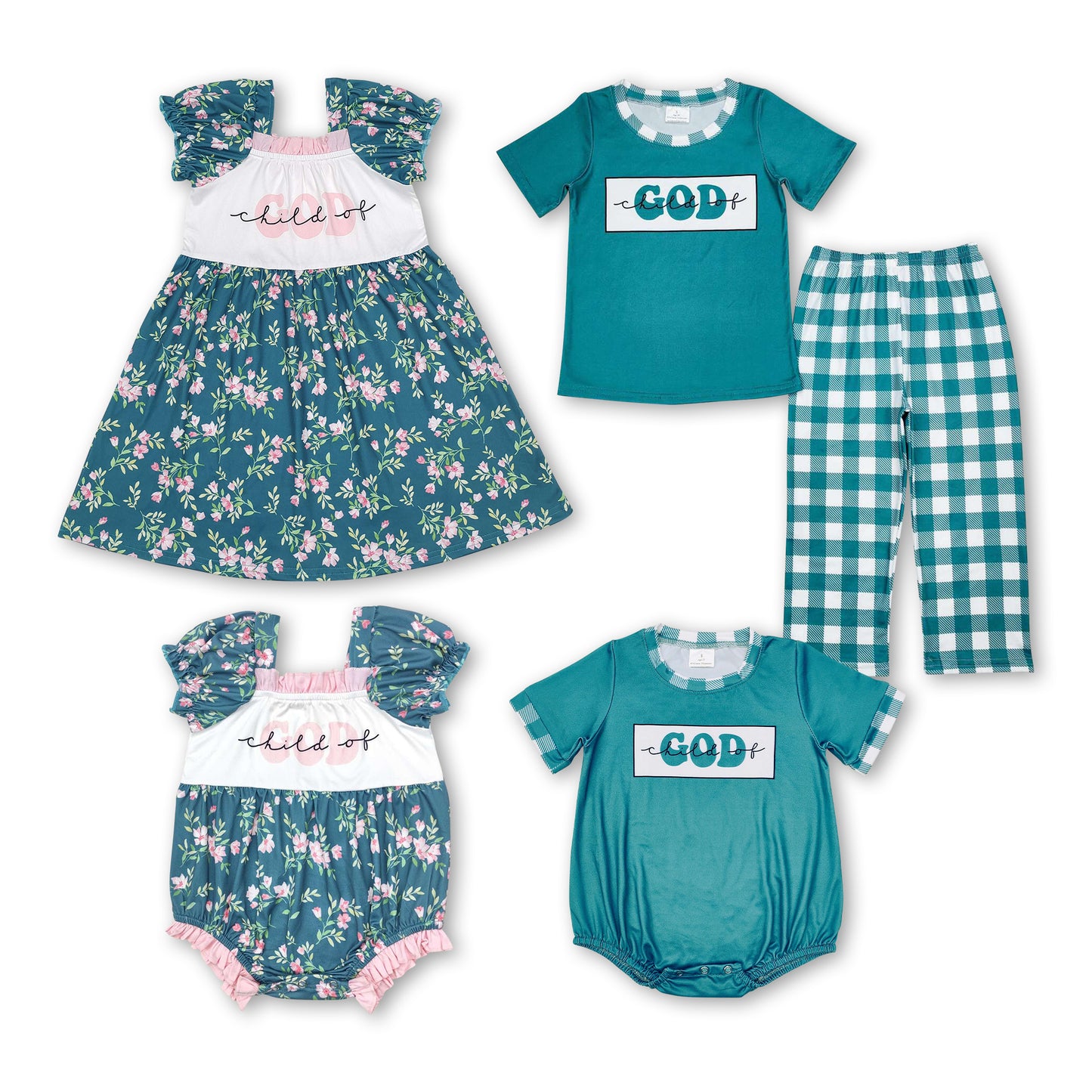 Child of God short sleeves floral baby girls dresses