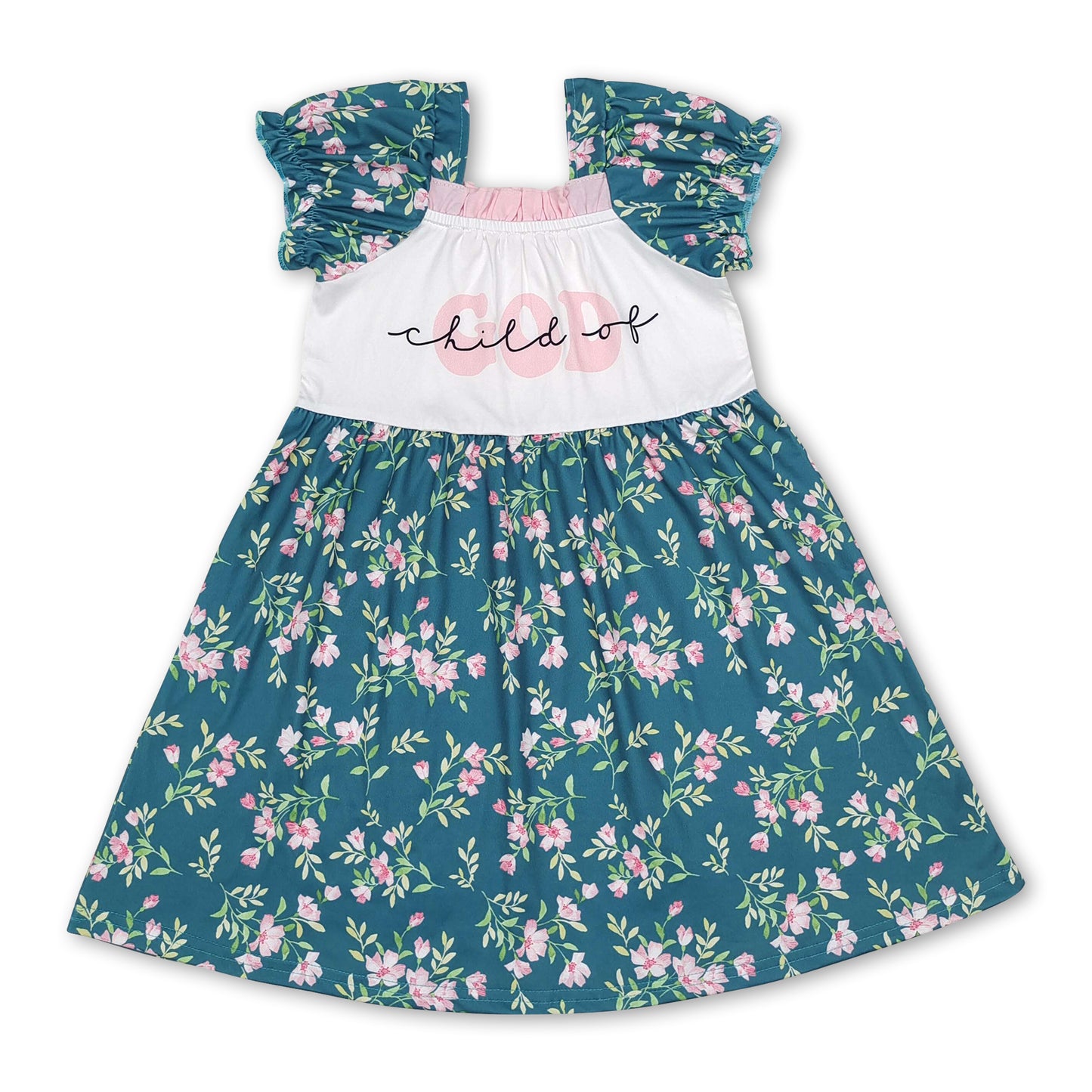 Child of God short sleeves floral baby girls dresses