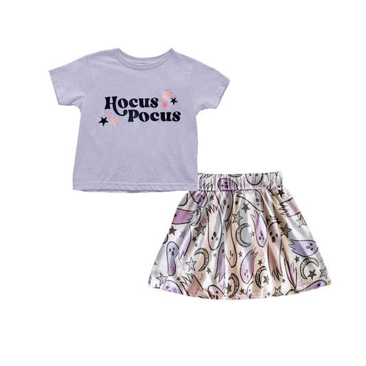 Lavender witches top ghost skirt girls Halloween set
