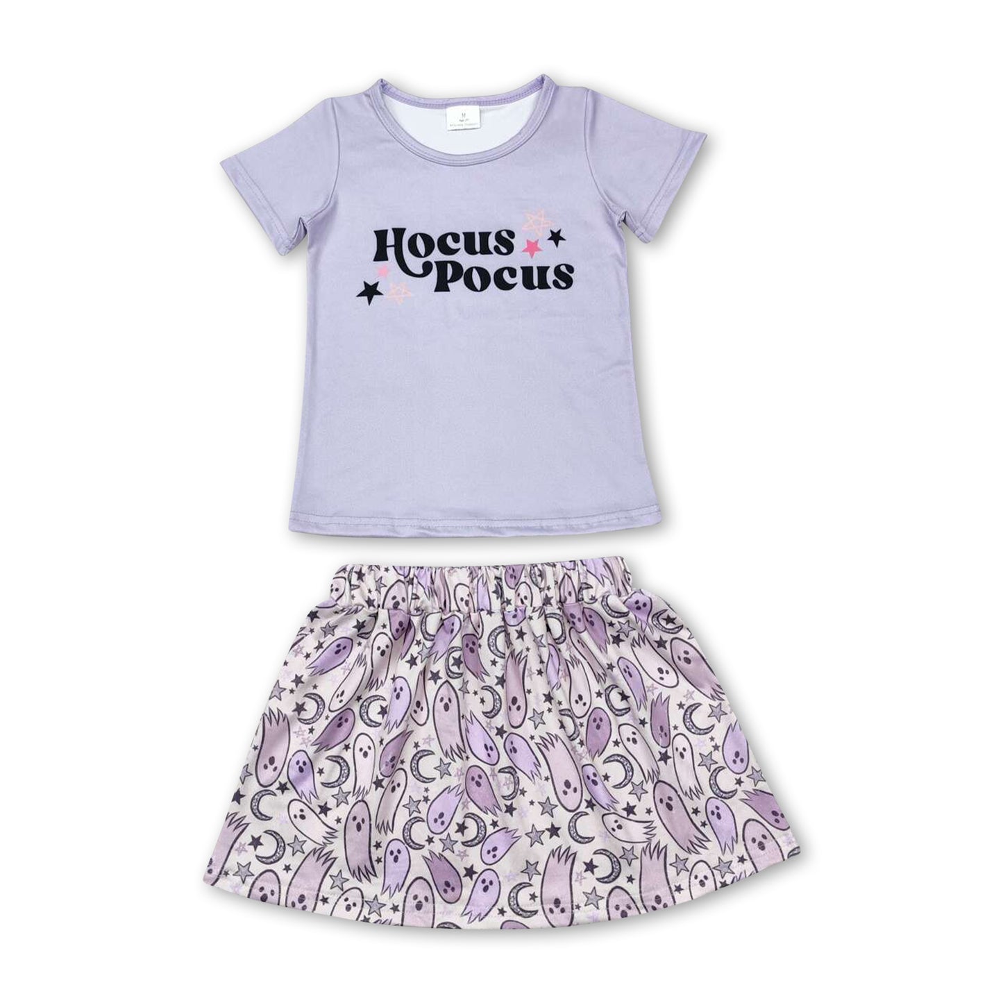 Lavender witches top ghost skirt girls Halloween set