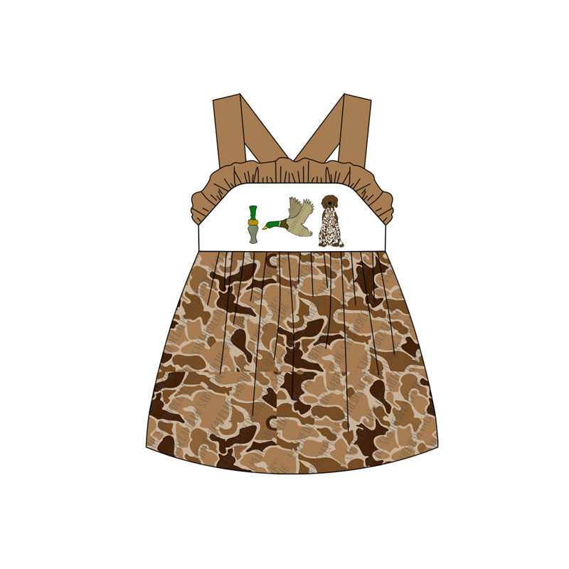 Duck call camo dog straps kids girls dresses