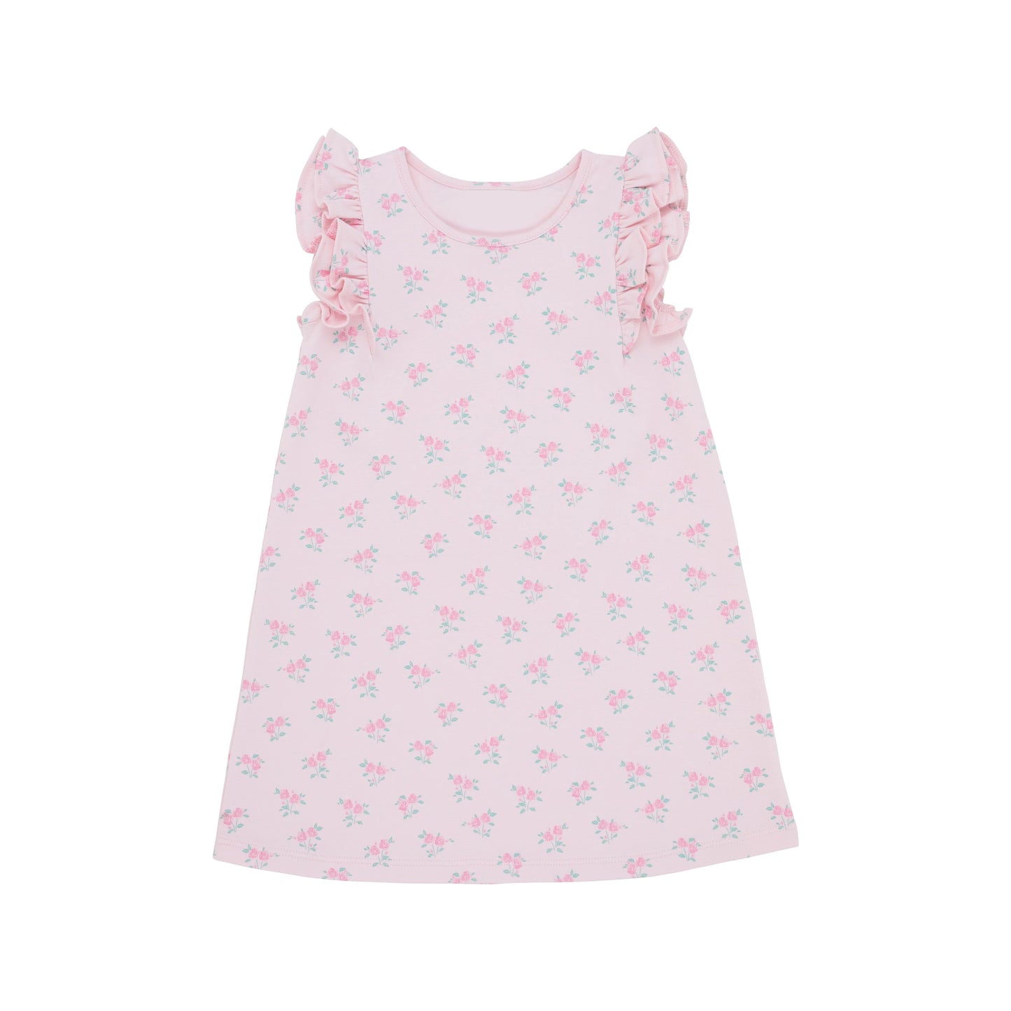 Pink flutter sleeves floral baby girls dresses