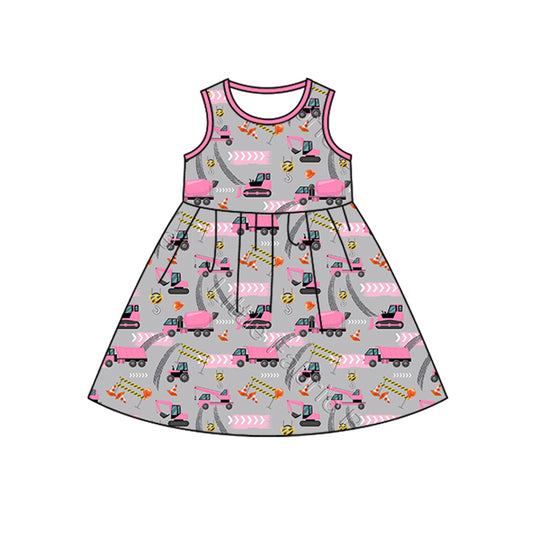 Sleeveless pink constructions baby girls dresses