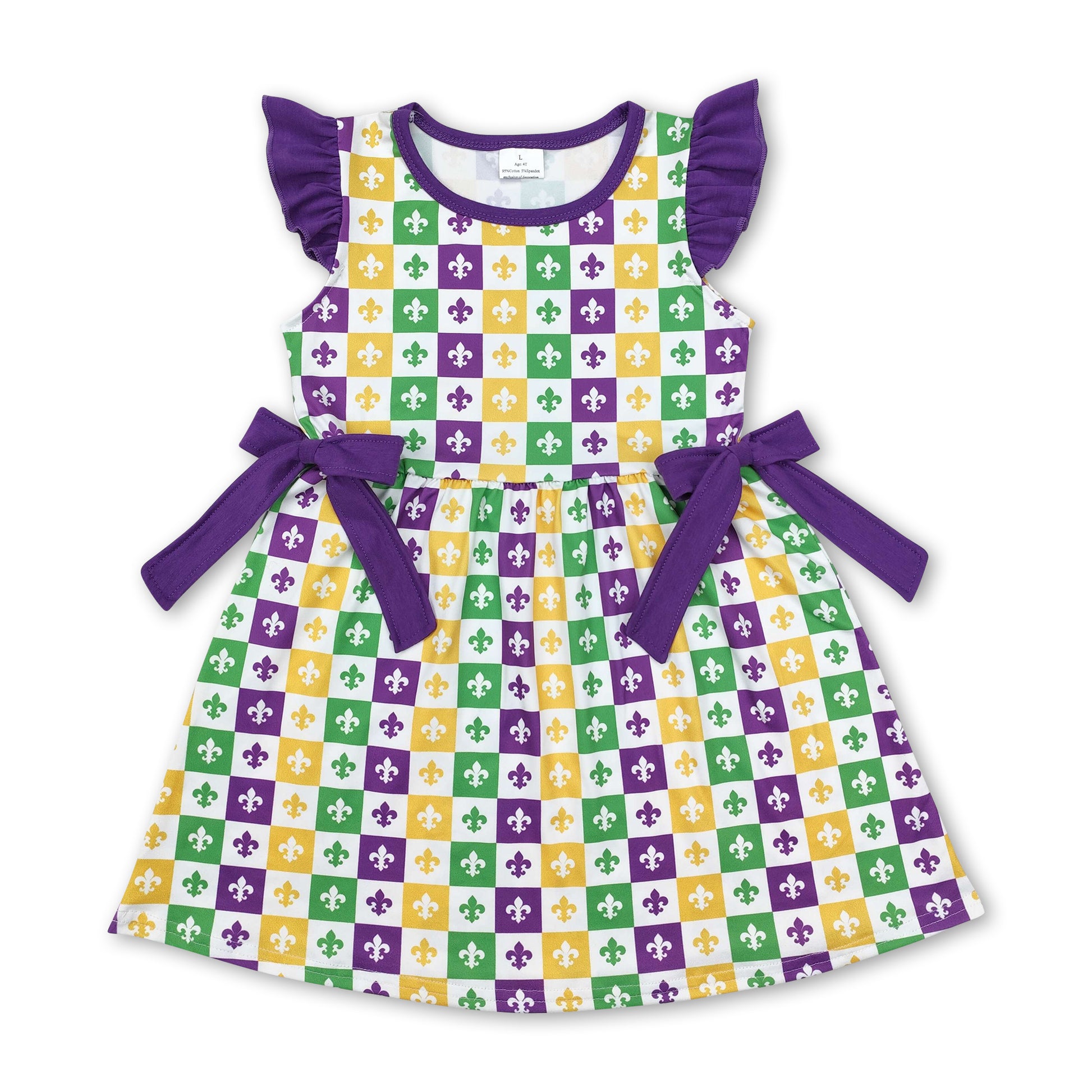 mardi gras purple dress Dress, Mardi Gras Woman Dresses, yellow and Green Dress, New Orleans Sleeveless Dress, Parade Dress, Fat Tuesday With a playful babydoll style Purple flutter sleeves bow baby