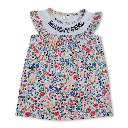 Mama's girl flutter sleeves floral baby girls dresses