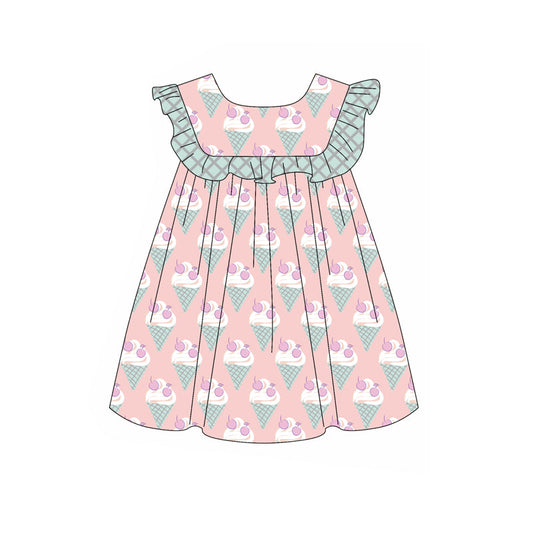 Ruffle ice cream kids girls summer dresses