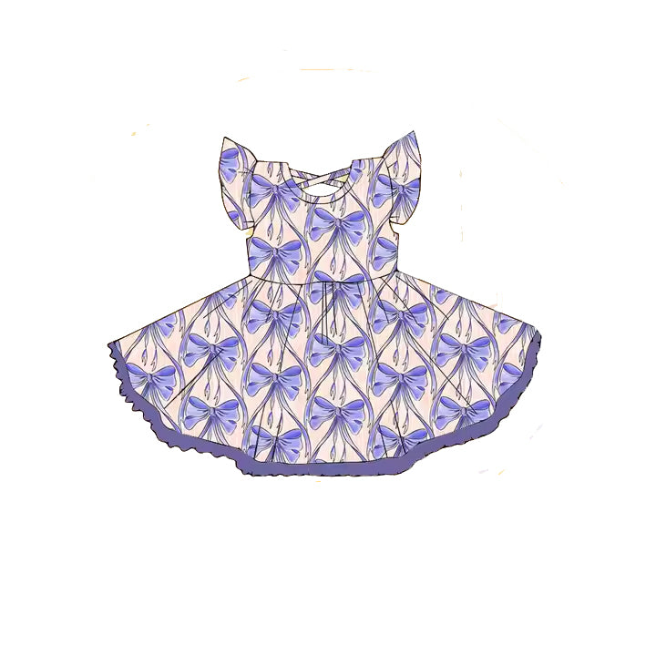 Flutter sleeves purple baby girls dresses