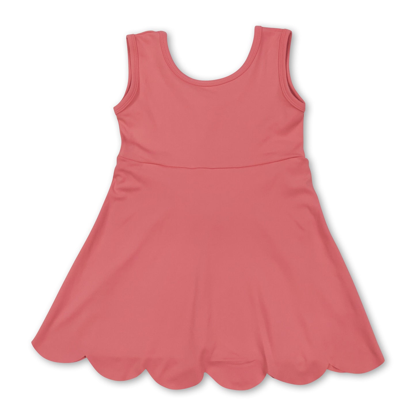 Sleeveless solid kids girls athletic dresses