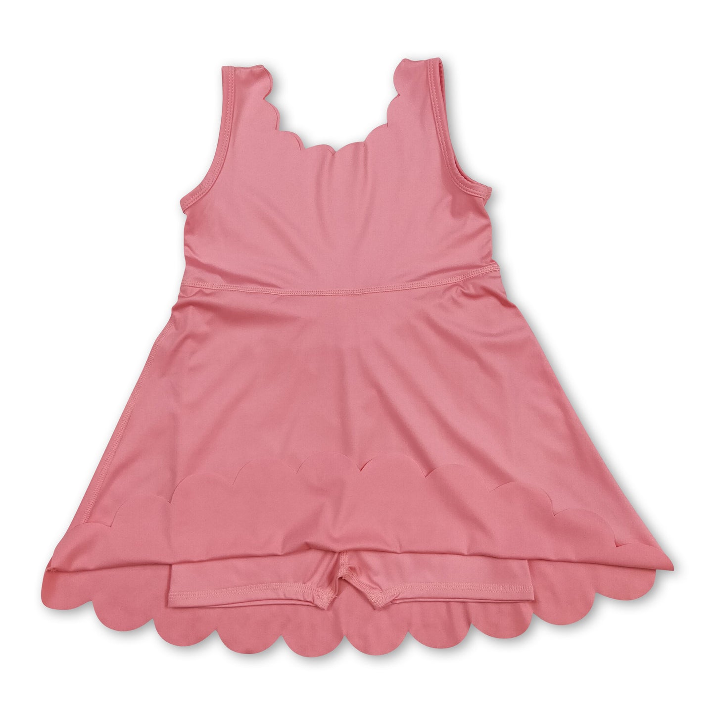 Peach sleeveless kids girls summer athletic dresses